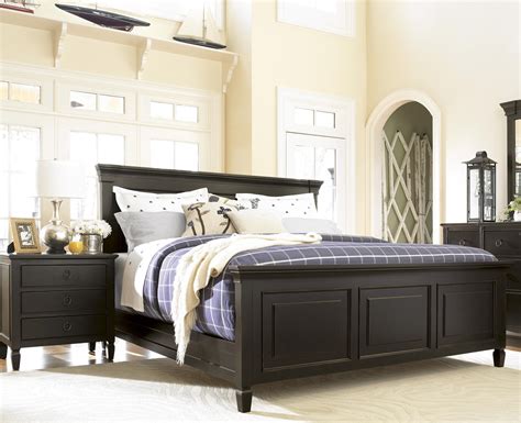 Country-Chic Black Queen Size Panel Bed Frame | Zin Home