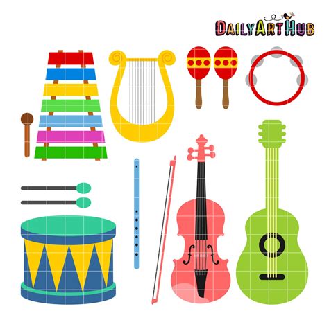 Music Clip Art Instruments Clipart Music Notes Clipart Digital Clip Art ...