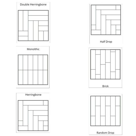 A few choices of the patterns that can used when laying carpet planks ...