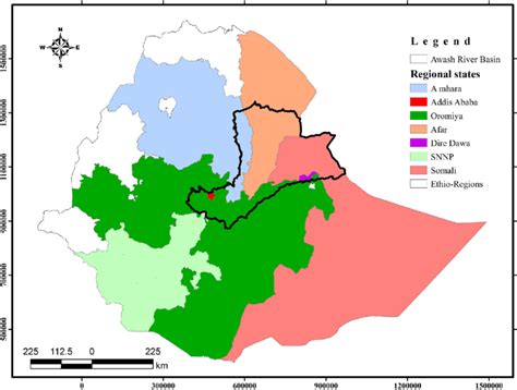 Regional Administrations in Awash River basin. Source: Own processing ...