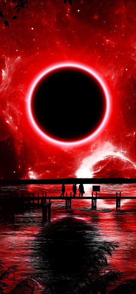 🔥 Download Red Eclipse Digital Art Resolution HD Space 4k Ima iPhone by ...