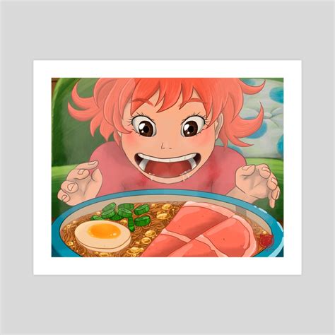 Ponyo: Ham Ramen, an art print by Kaci Takara - INPRNT