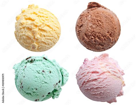 Ice cream scoops flavors Stock Photo | Adobe Stock