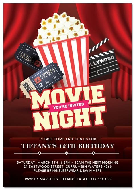 Movie Night Invitations