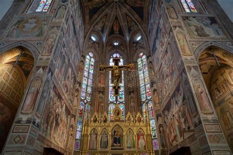 Panoramic View of Interior of Basilica Di Santa Croce Editorial Stock ...