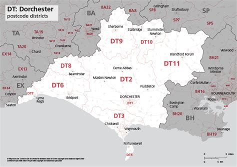 Map of DT postcode districts – Dorchester – Maproom