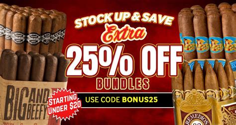 Extra 25% Off Bundles With Code BONUS25 : r/cigarpromos