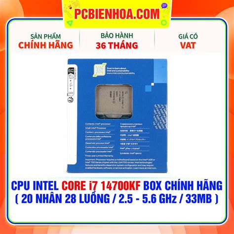 Bộ vi xử lý Intel Core i7 14700KF /Turbo up to 5.6 GHz/20 Nhân 28 Luồn ...