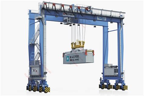 3d rubber-tyred gantry crane terex