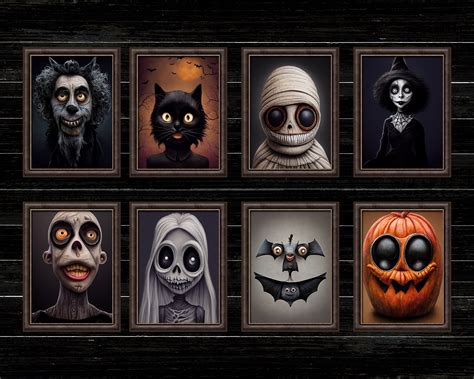 Full Collection of Tim Burton Inspired Halloween Art Prints, Digital ...