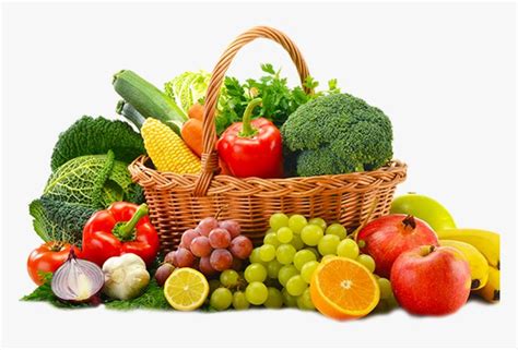 Fresh Fruit, Vegetable & Leaves - Fruits And Vegetables In A Basket, HD ...