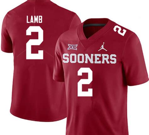 Oklahoma Sooners 2 CeeDee Lamb Red jersey