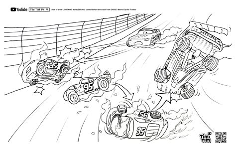 TIM TIM TV: Coloring Page - Lightning McQueen | Cars 3 | Before Crash