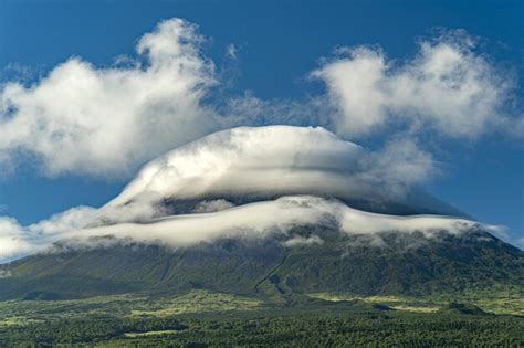 Premium Photo | Pico island azores volcano aerial view