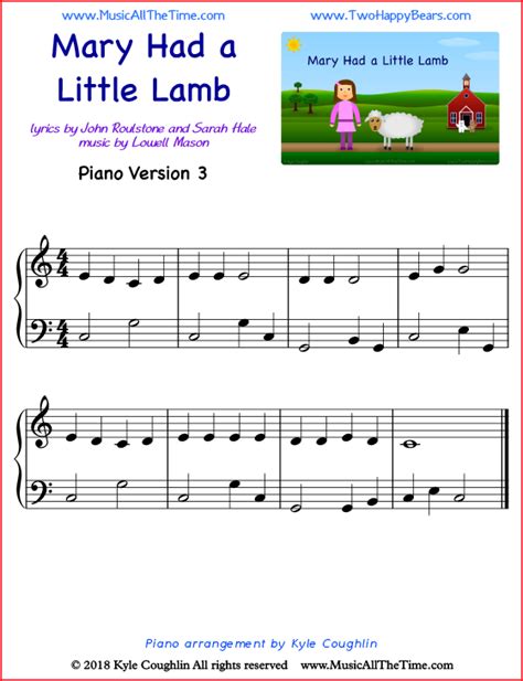 Mary Had A Little Lamb Sheet Music Alto Sax