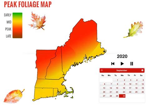 Average Peak Fall Foliage Map