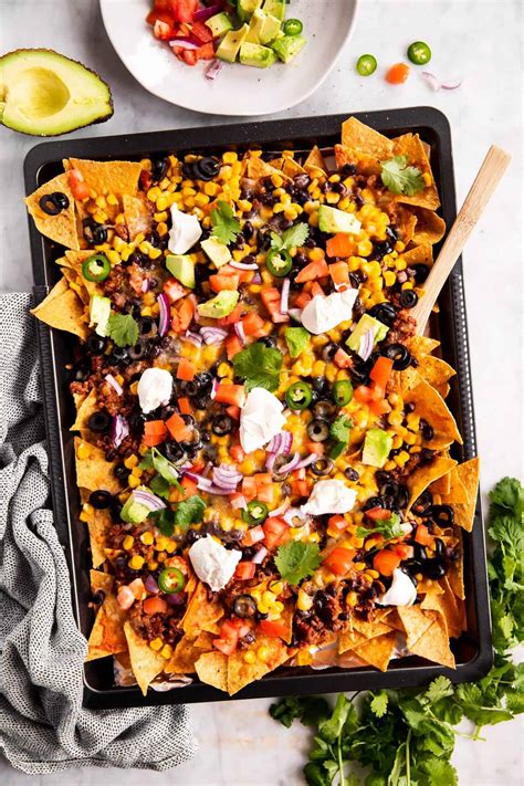 Loaded Sheet Pan Nachos Recipe | Savory Nothings