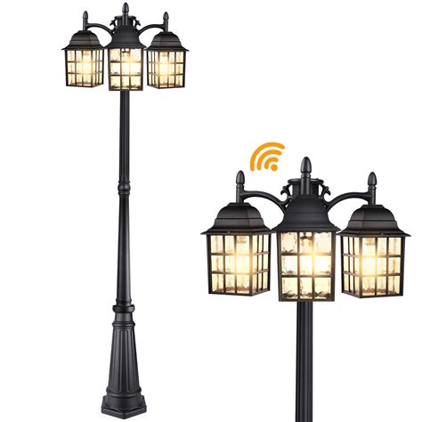 Dusk to Dawn Sensor Outdoor Lamp Post Lights, Street Light with Triple ...