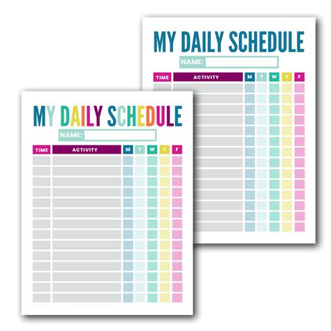 Free Kid's Daily Schedule Template - The Incremental Mama