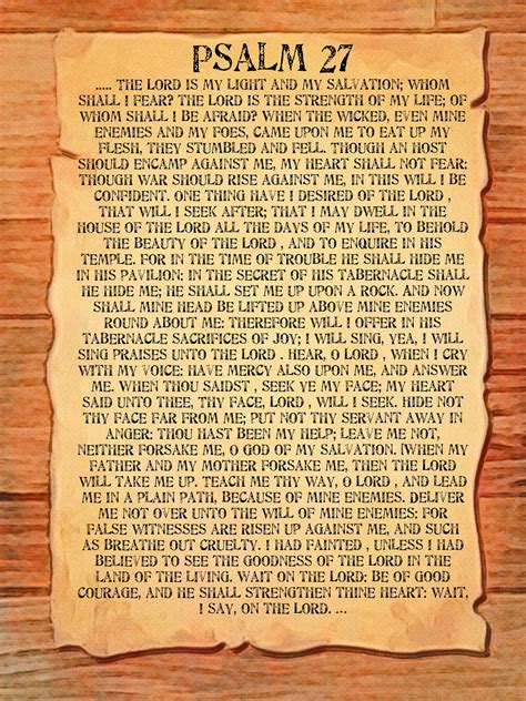 Psalm 27 Poster. Digital Bible Verse print. The Lord is my