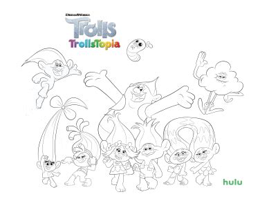 Hulu's Trolls: TrollsTopia Coloring Book Page Activity #TrollsTopia ...