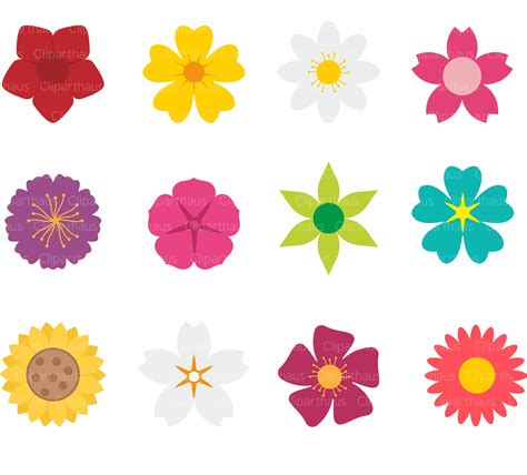 Flower Clipart, Vector Flowers, Clipart Commercial Use, Flower Svg ...