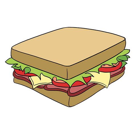 How to Draw a Sandwich - Really Easy Drawing Tutorial