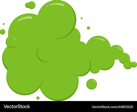 Fart cloud smell smoke bad gas cartoon green Vector Image