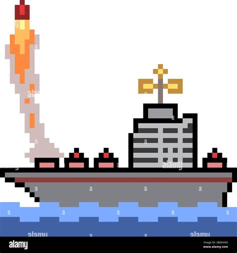 vector pixel art warship isolated Stock Vector Image & Art - Alamy