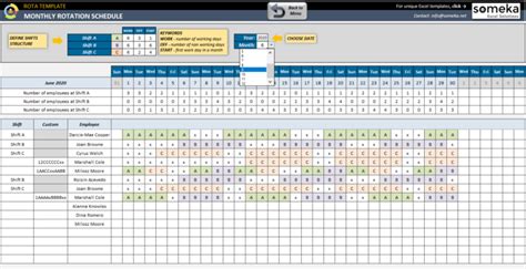 Rotation Schedule Excel Template | Staff ROTA Planner for HR