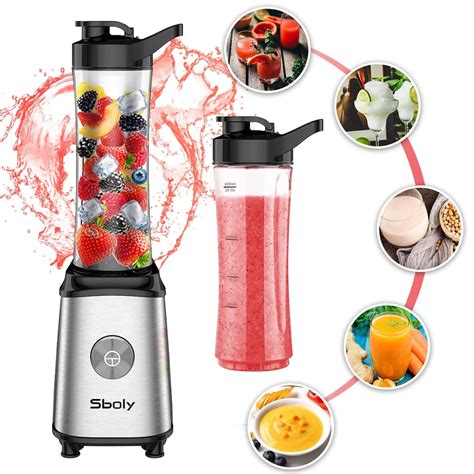 Sboly Single Serve Blender,Personal Blender with 2 Tritan BPA-Free 20Oz ...