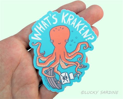 Kraken Vinyl Sticker Octopus Sticker Whats Kraken Funny - Etsy | Vinyl ...