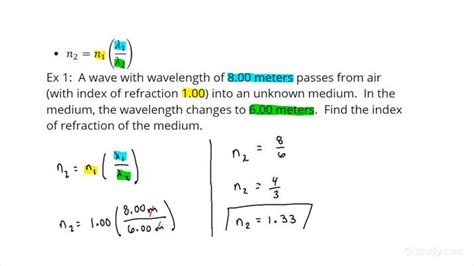 How to Calculate the Index of Refraction of a Medium Using Wavelength ...