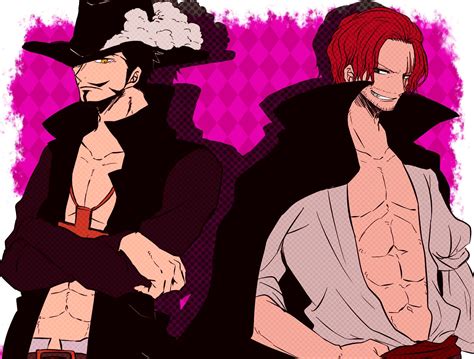 Tags: Fanart, ONE PIECE, Shanks, Pixiv, Dracule Mihawk, Fanart From ...