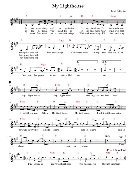 My Lighthouse Sheet music for Vocals (Piano-Voice-Guitar) | Musescore.com