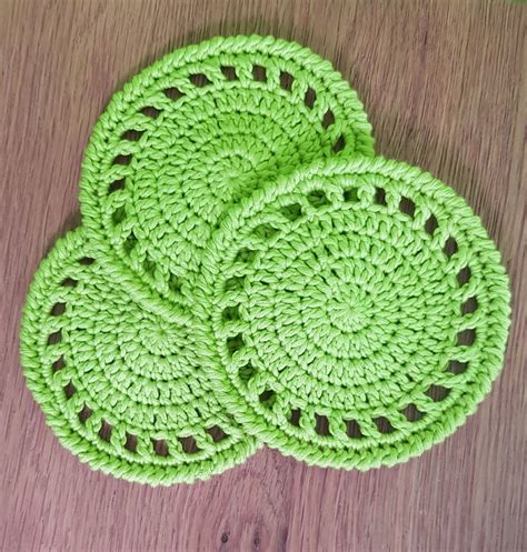 A Playful Stitch: Lime Crochet Coasters