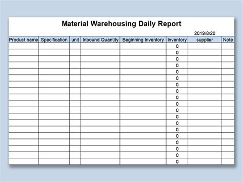 Daily Report Template Excel Database