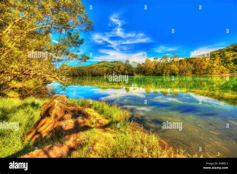 Telaga Warna lake Stock Photo - Alamy