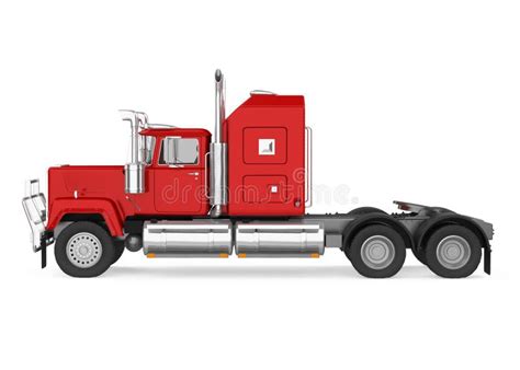 Red Semi-trailer Truck Isolated Stock Illustration - Illustration of ...