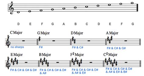 Key Signatures On Staves - Major Scale Theory & Key Signatures ...