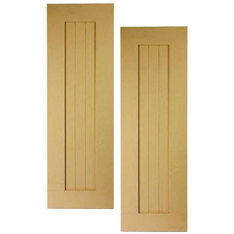 Fypon Polyurethane Cedar Woodgrain Board Shutters with Border - 1 Pair