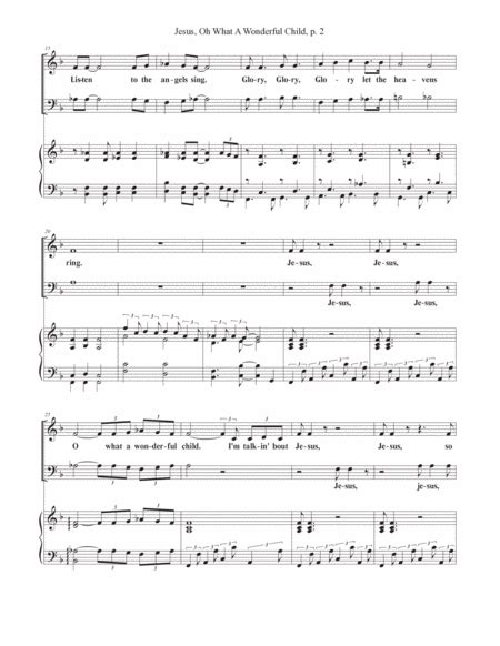 Jesus, Oh What A Wonderful Child - 2-Part - Digital Sheet Music | Sheet ...