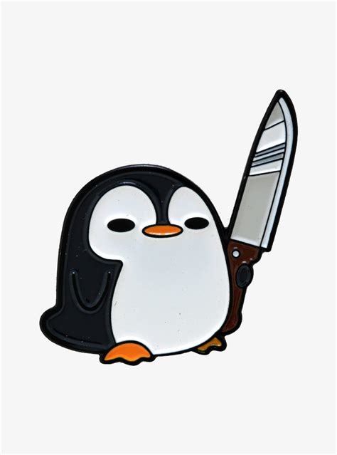 Penguin With Knife Enamel Pin | Hot Topic | Cute easy drawings, Cute ...