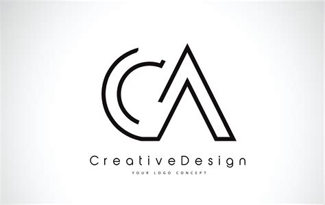 CA Letter Logo Design in Black Colors. 5075431 Vector Art at Vecteezy