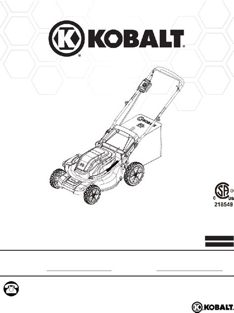 Kobalt Electric Mower Manual