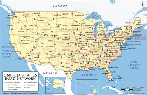 US Road Map, USA Road Map, United States Road Map