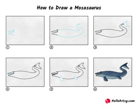 How to Draw a Mosasaurus - HelloArtsy