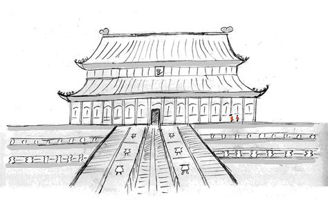 Forbidden City sketch, Beijing, China Mixed Media by Steve Clarke