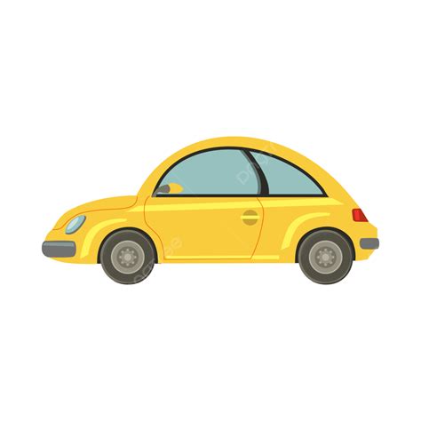 2d Car Clipart PNG Images, 2d Cartoon Yellow Beetle Car Vector ...