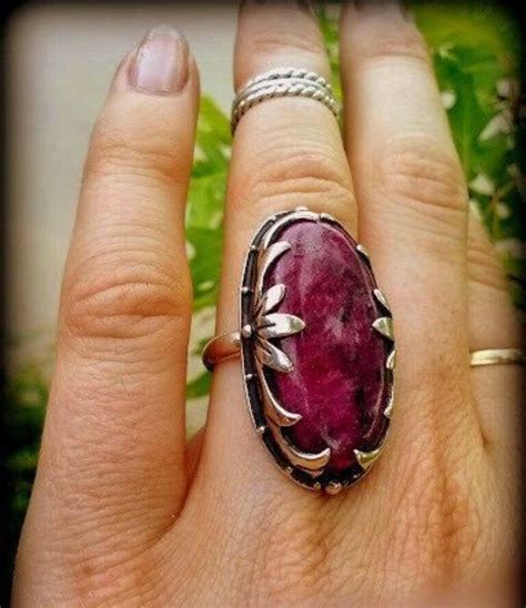 Big Stone Red Ruby Ring Kashmir Ruby Sterling Silver Ring for | Etsy ...